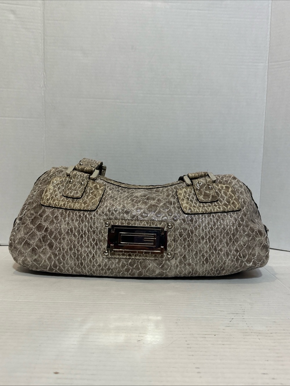 Vintage Guess Y2K  Shoulder Bag Faux Snakeskin Embossed Purse 2000s READ